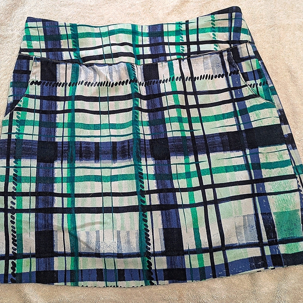 Plaid Green and Blue Women's Skort